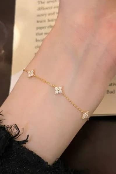 18K STAINLESS STEEL TARNISH FREE FLOWER BRACELET