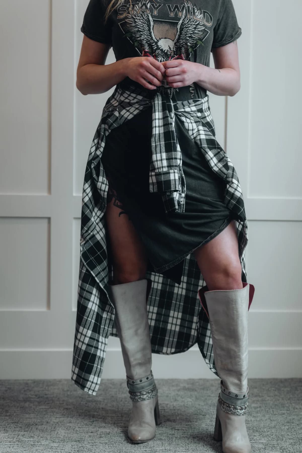Flannel Plaid Longline Shacket by Bluivy