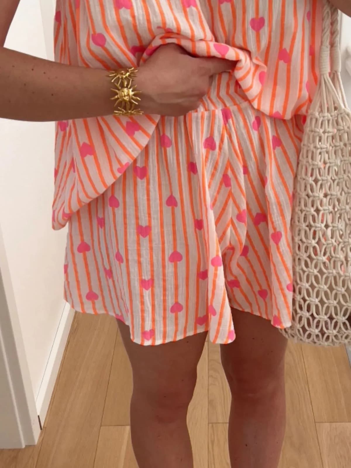 Striped Heart Cami Top and Shorts Set Multiple Prints