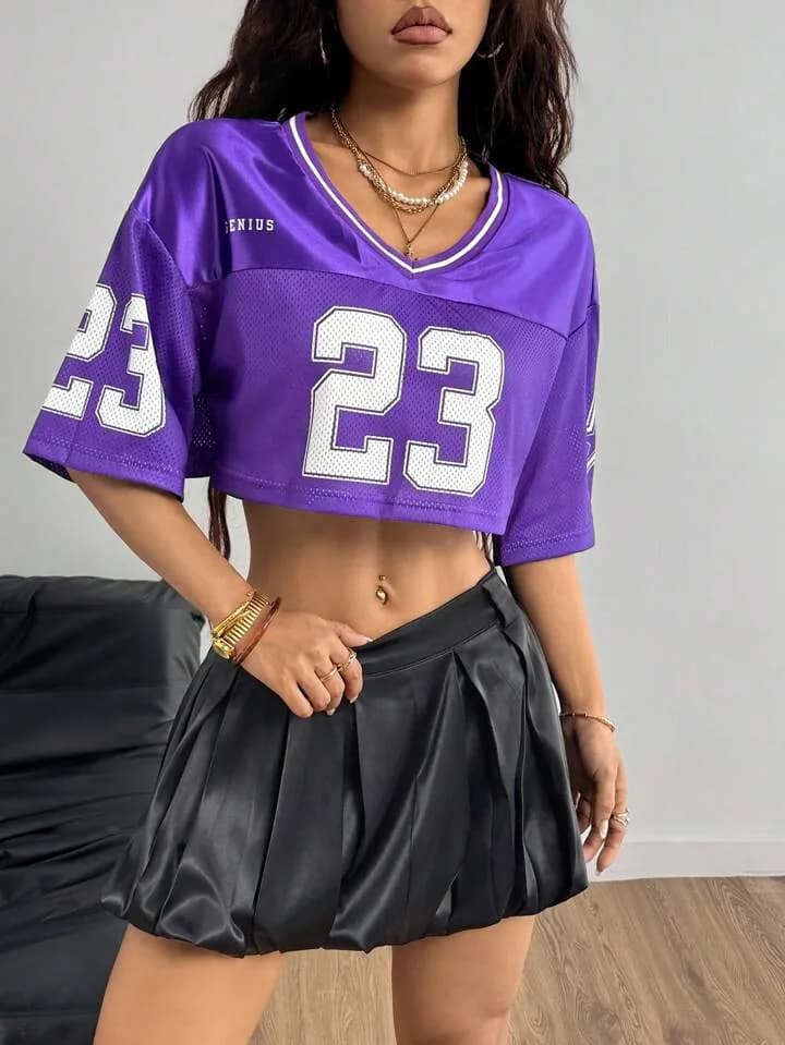 Purple Genius 23 Mesh Crop Top Jersey