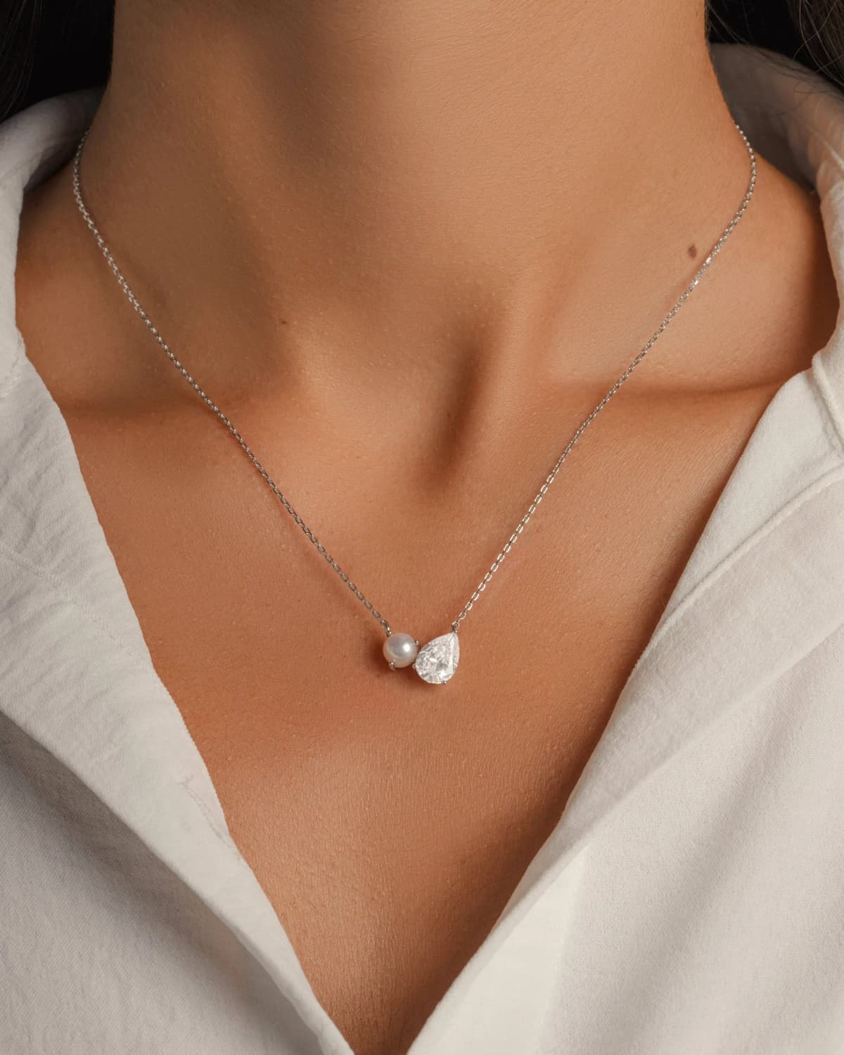 Toi et Moi Pearl Necklace by Sami Jewels