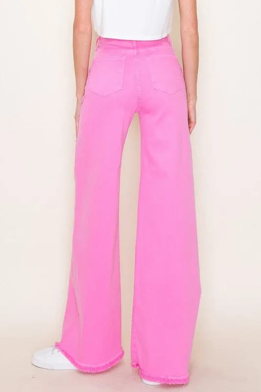 Western Wide Leg Denim Jeans by O2 Denim Multiple Colors