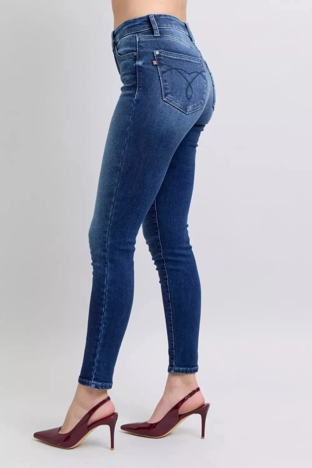 Judy Blue Full Size Washed Thermal Skinny Jeans Includes Plus Size