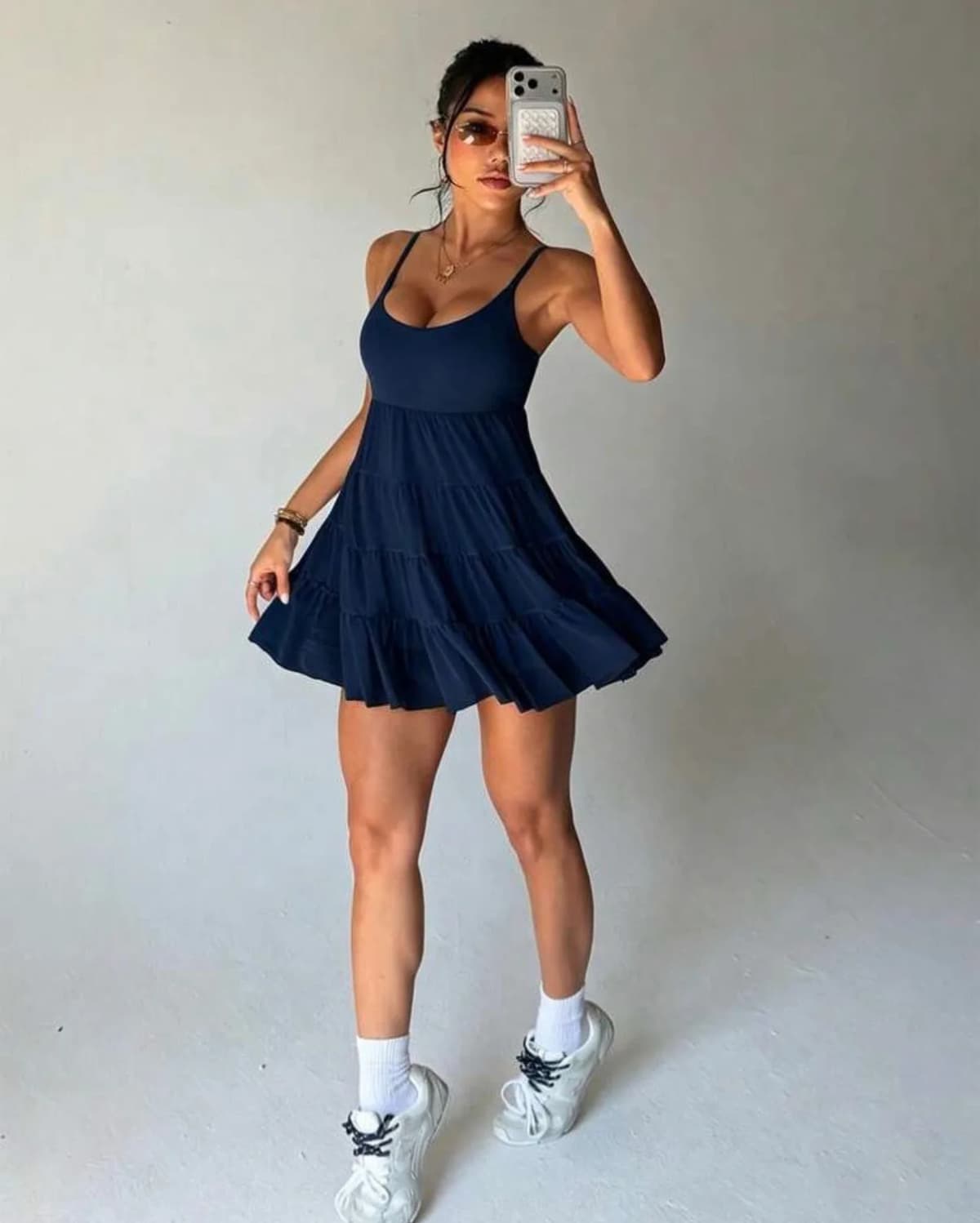 Sheer Athletic Romper Dress