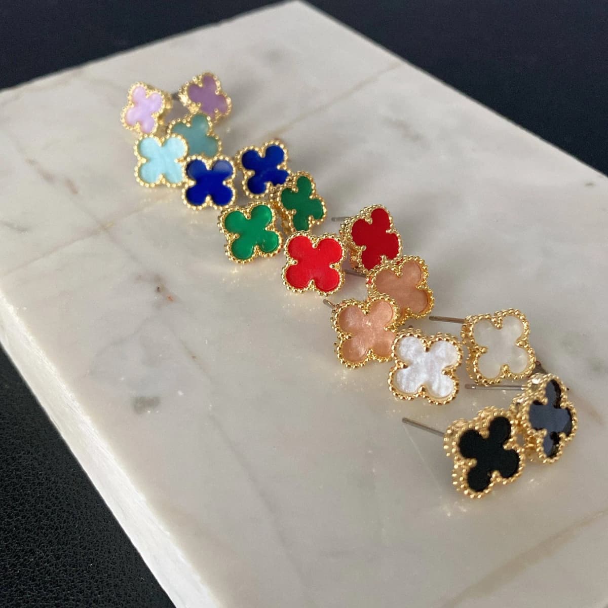 Classic Clover Earrings by Must Have (Red)