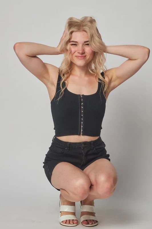 Love Poem Clasp Crop Tank Top in Multiple Colors