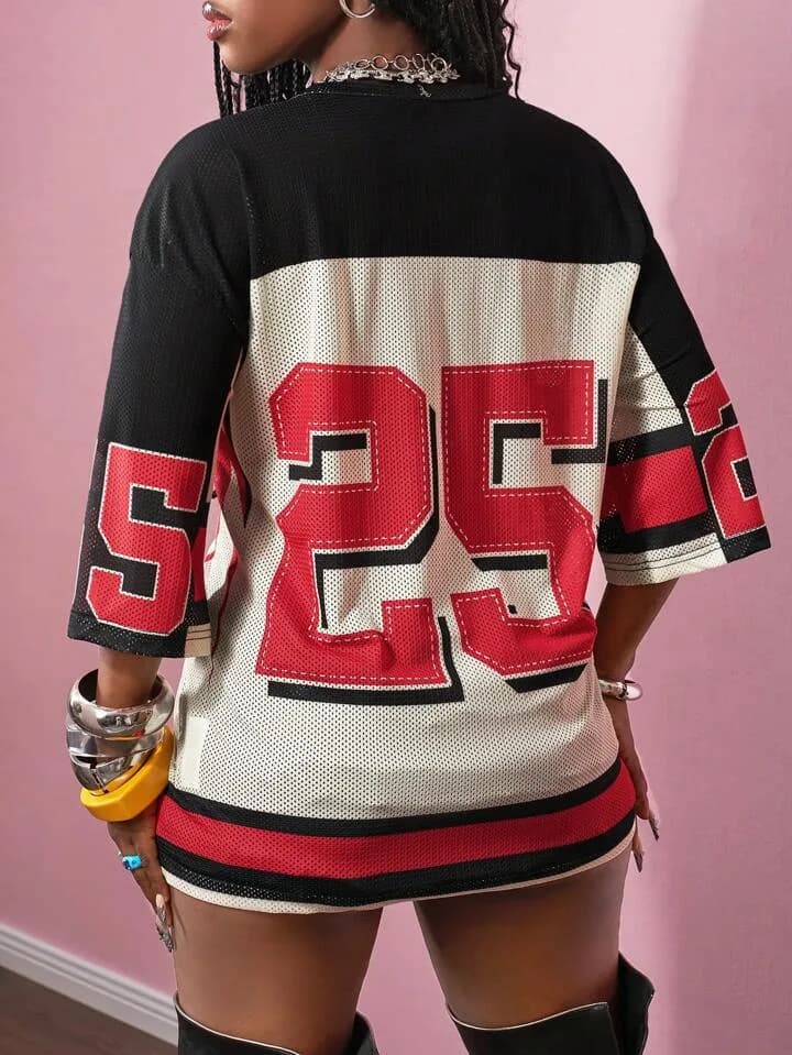 Red Number 25 Mesh Star Jersey
