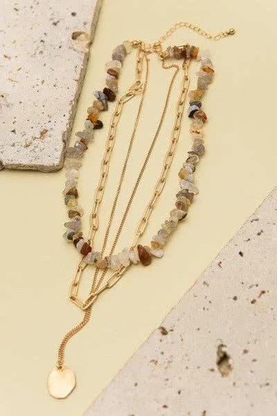 Precious Natural Stone Layer Necklace