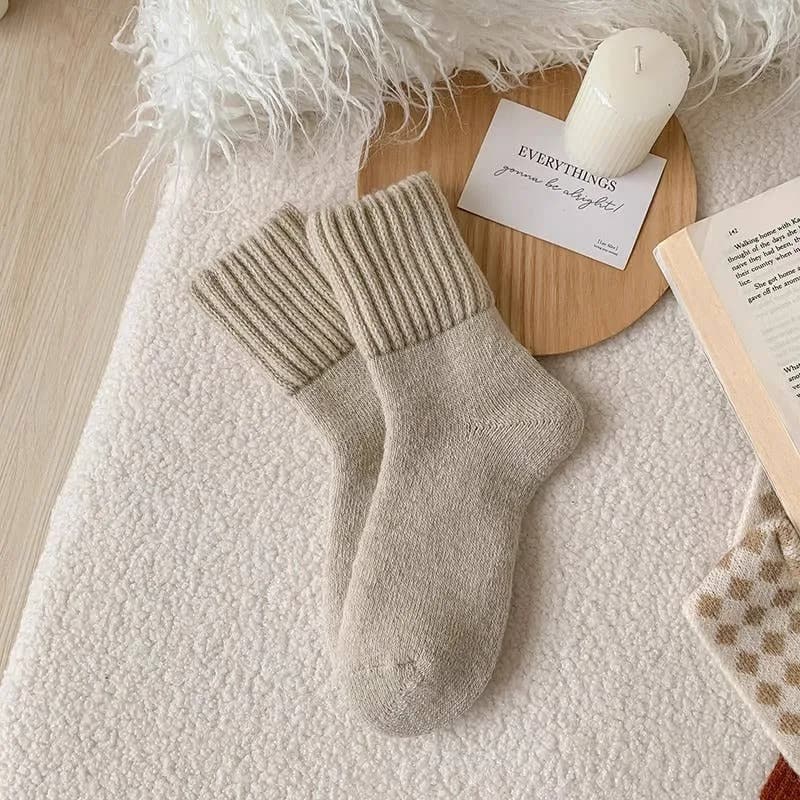 Solid Color Thick Terry Socks