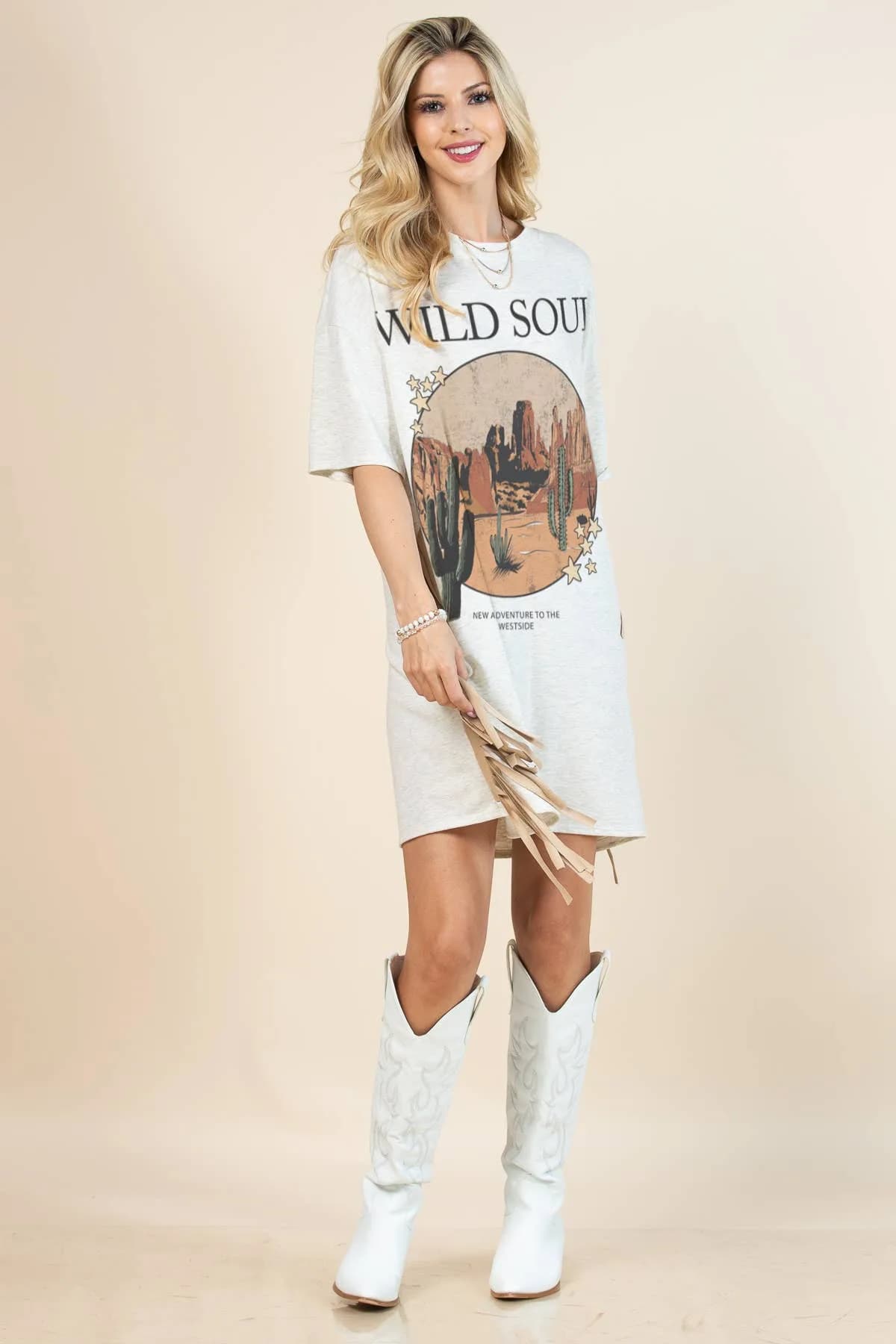 Gaia Western Wild Soul Print T Shirt Dress