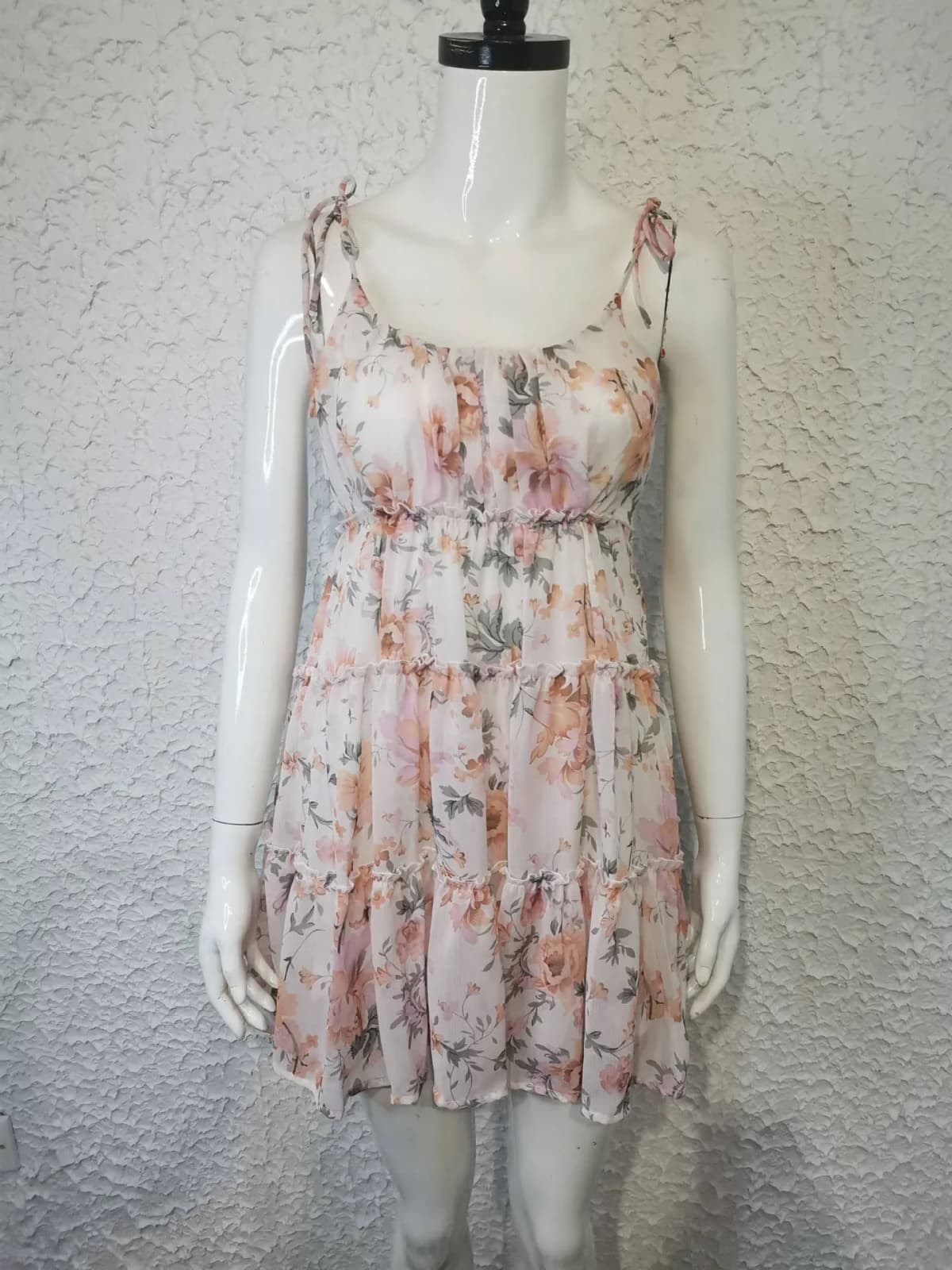 Floral Print Mini Chiffon Dress