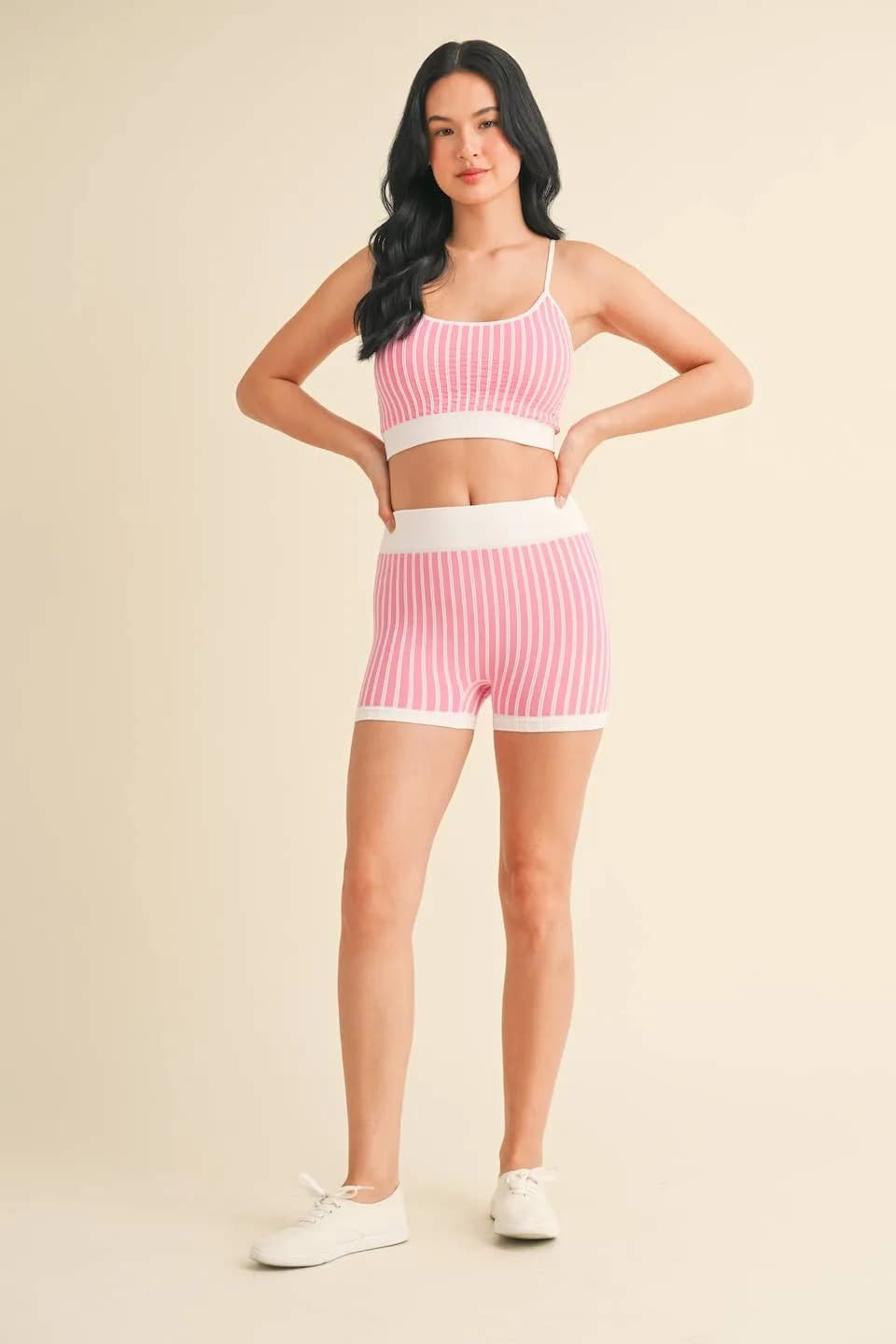 Striped Cami Top and Shorts Set by Kimberly