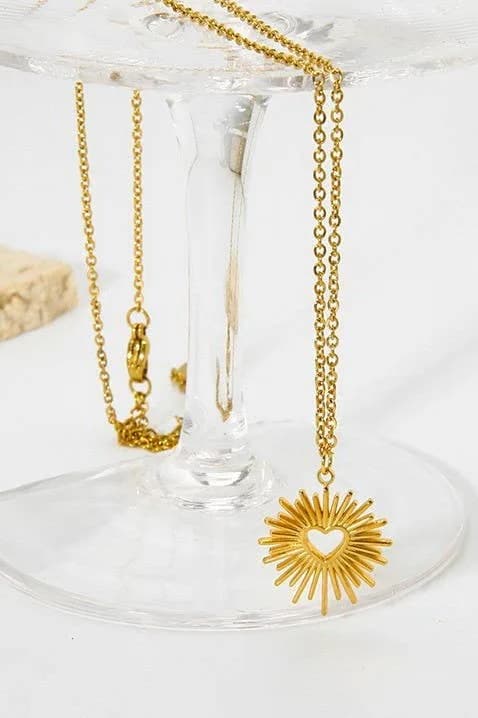 18K Stainless Steel Tarnish Free Heart Necklace