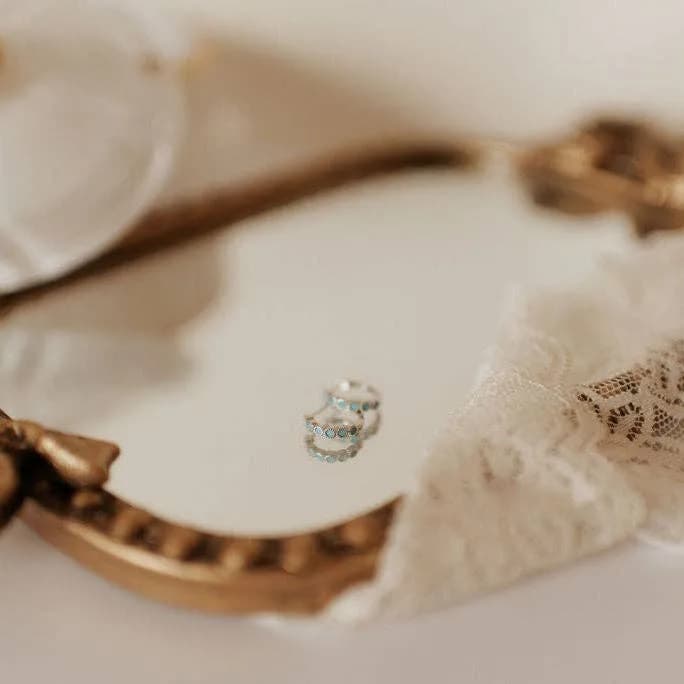 Gaby Turquoise Hoops Gold or Silver by Mauve