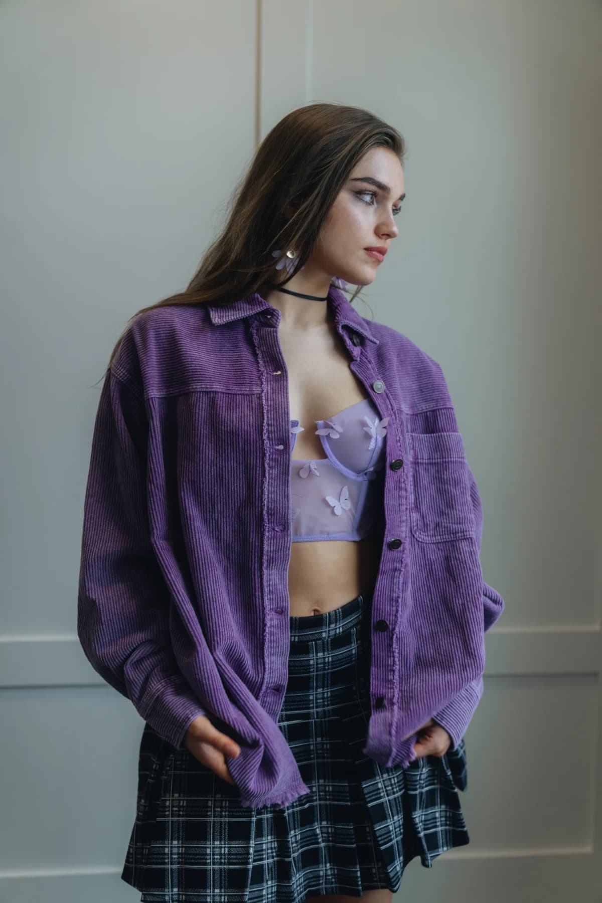 Washed Corduroy Oversized Fall Winter Shacket by La Miel
