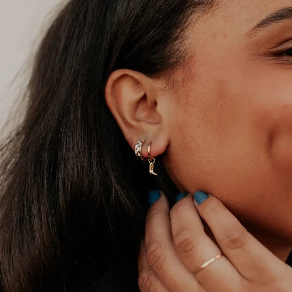 Checkered Hoops Mauve Jewelry Co
