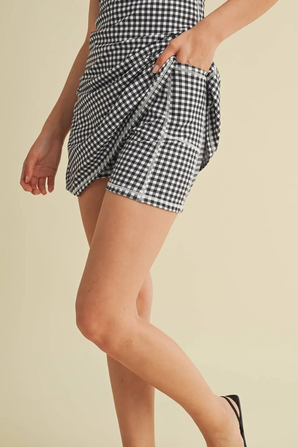 Gingham Print Sweetheart Dress by Kimberly C