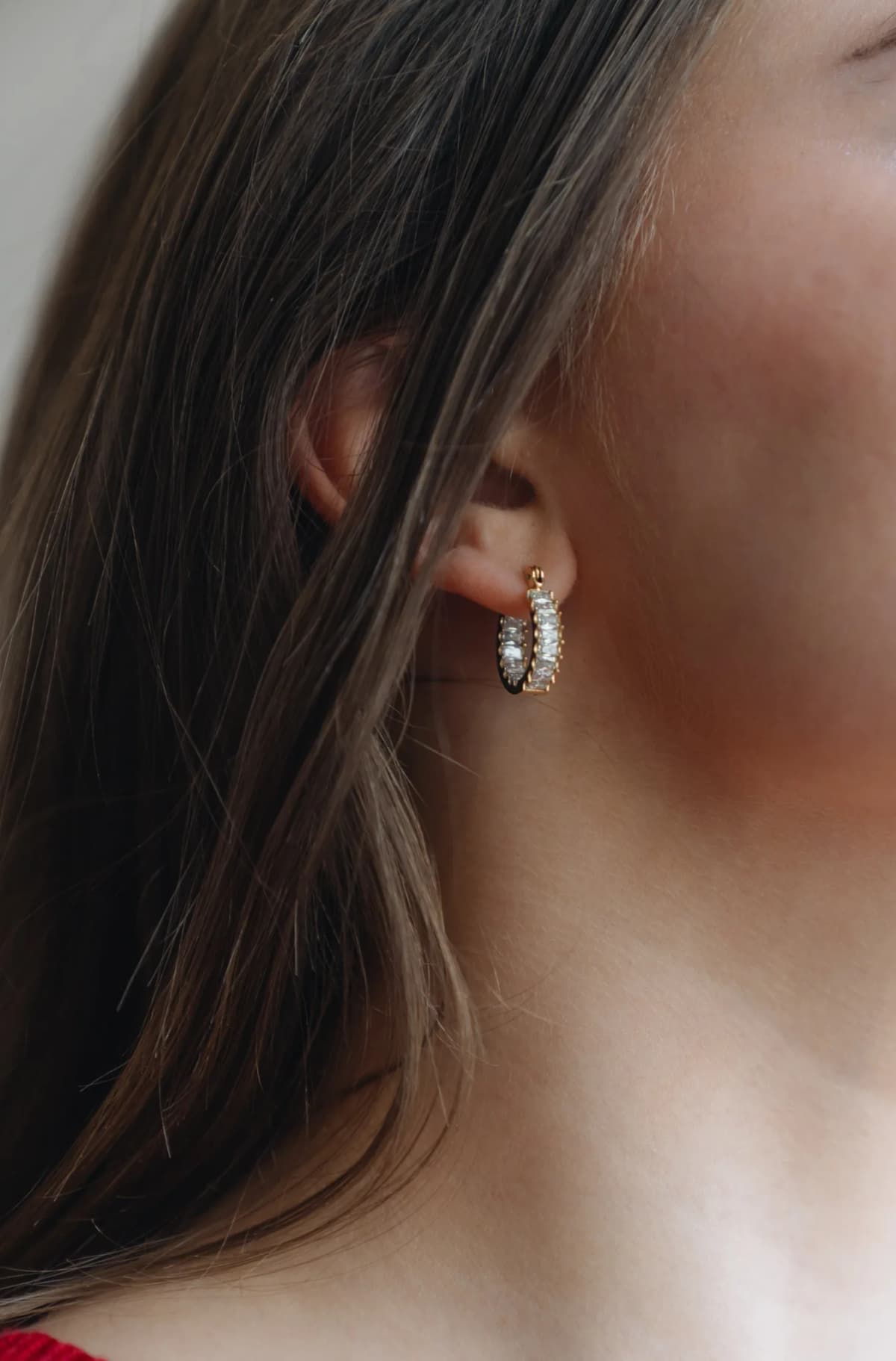 Mini Diamond Gold Hoops
