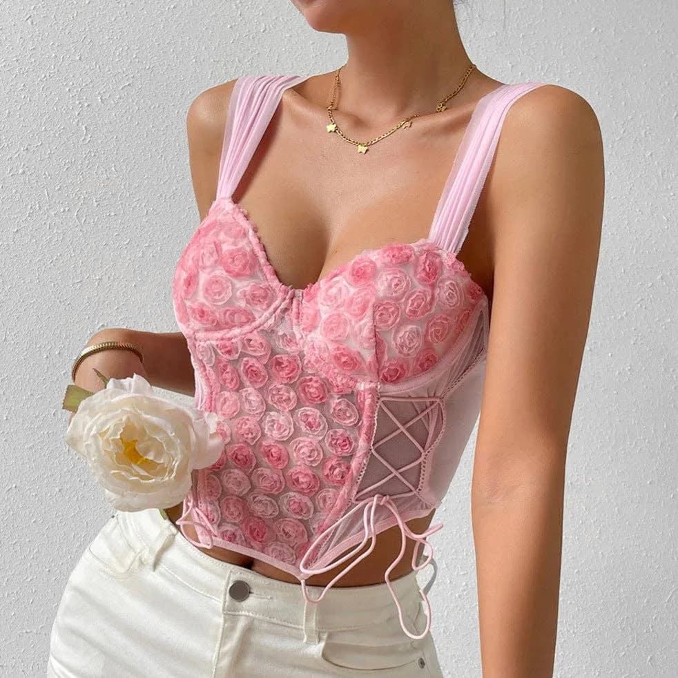 Sonya Floral Strap Corset Revella The Label (Pink)