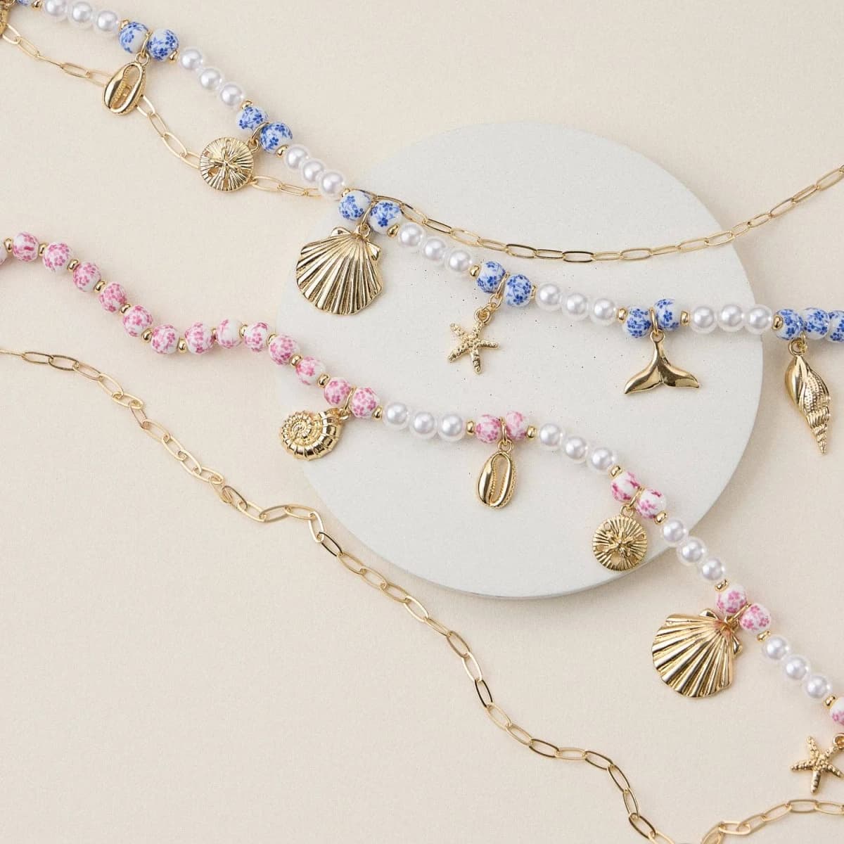 Seaside Charm Layered Bead Necklace