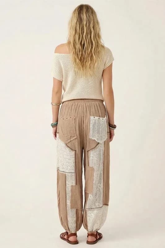 Ruri and Ruda Floral Patchwork Joggers