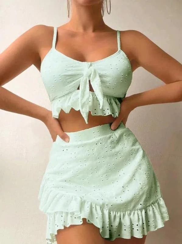 3 Pc. Swimsuit and Cover up Set in Multiple Colors by Miss Sparkling
