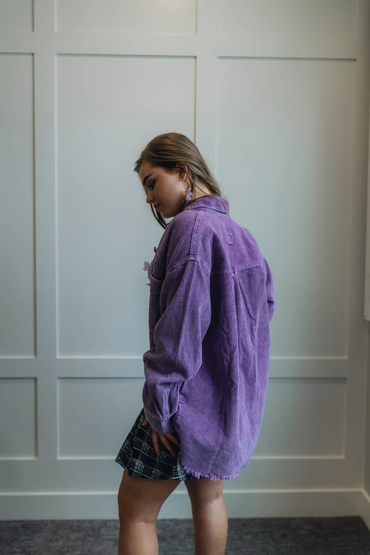 Washed Corduroy Oversized Fall Winter Shacket La Miel