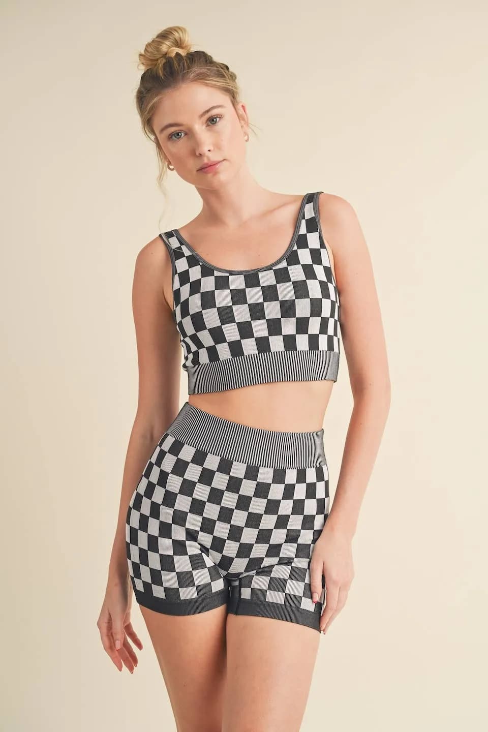 Checkmate Checkered Crop Two Piece Set by Kimberly C