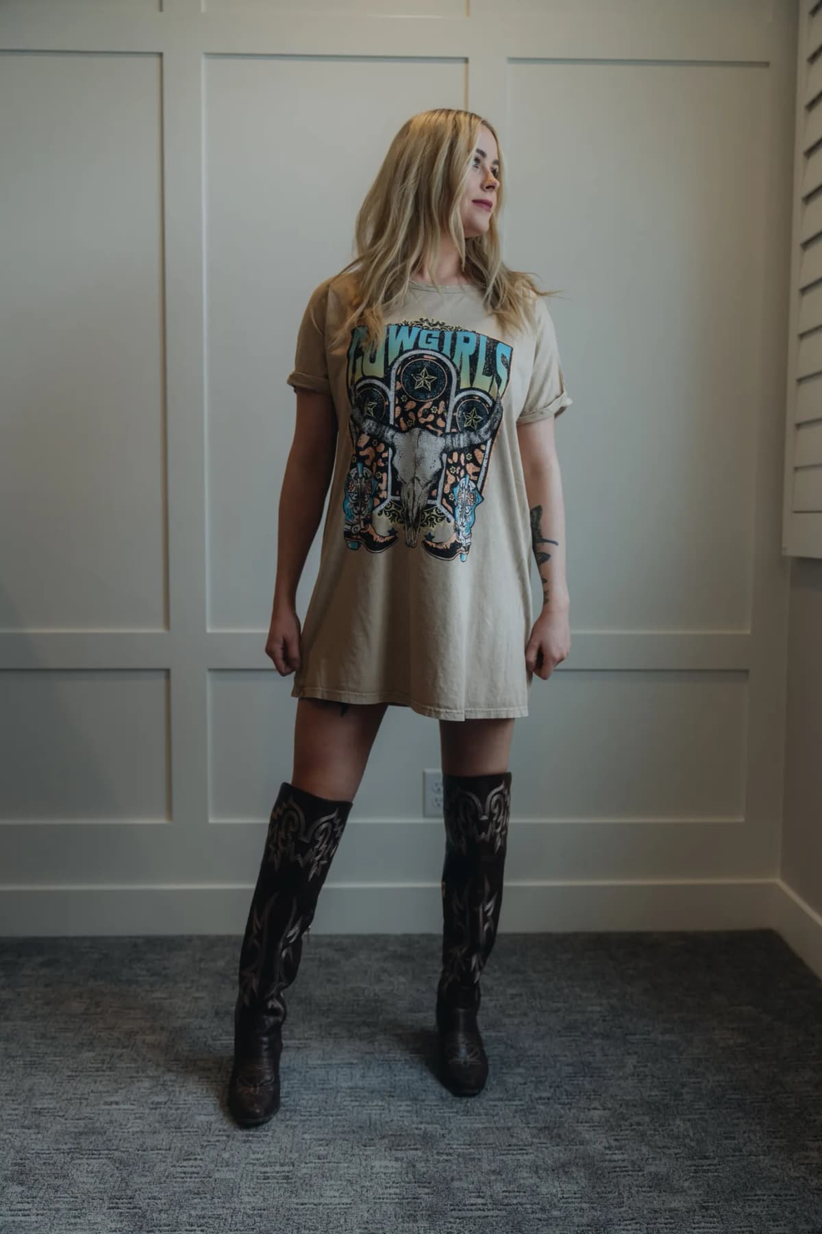 Graphic T Shirt Dress Hrttanduv Western Wild West