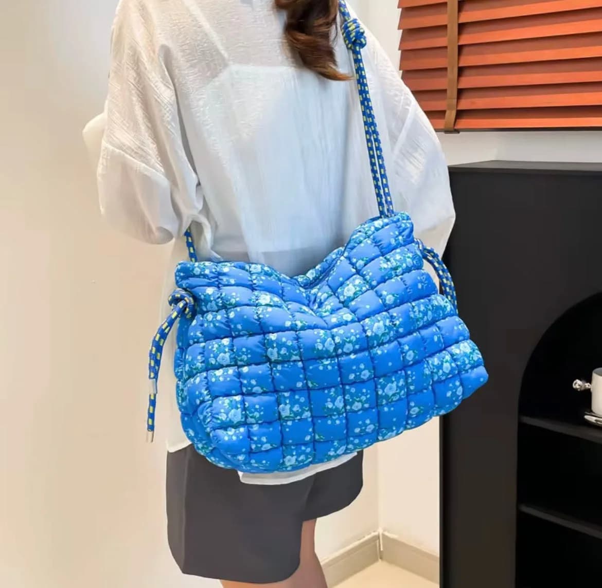 Oversized Quilted Carryall Tote Bag