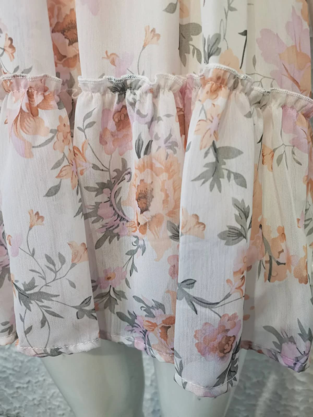 Floral Print Mini Chiffon Dress