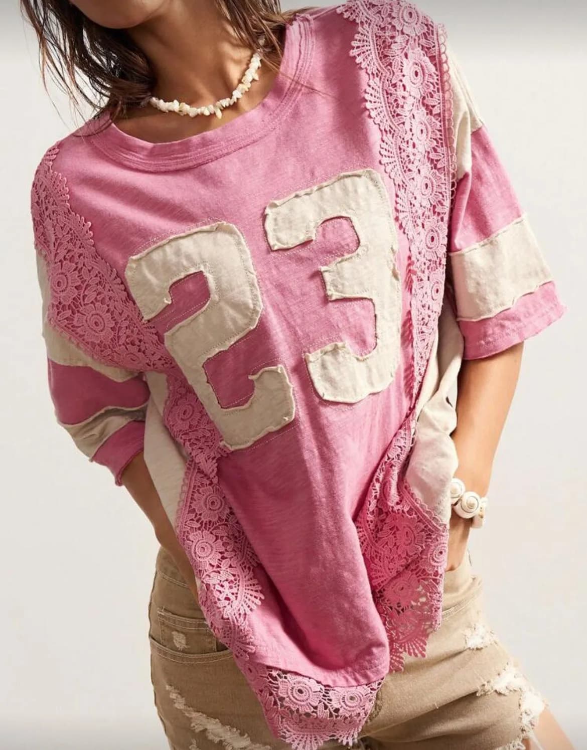 Pink Lace Jersey Number 23