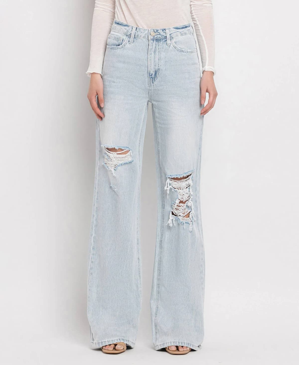 Leslie Avenida 90's Vintage Super High Rise Flare Jeans Vervet by Flying Monkey