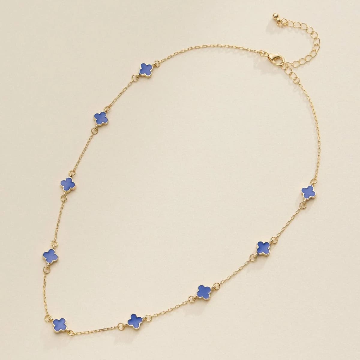 Gold Charm Necklace with Enamel Accents Elegant Minimalist Jewelry