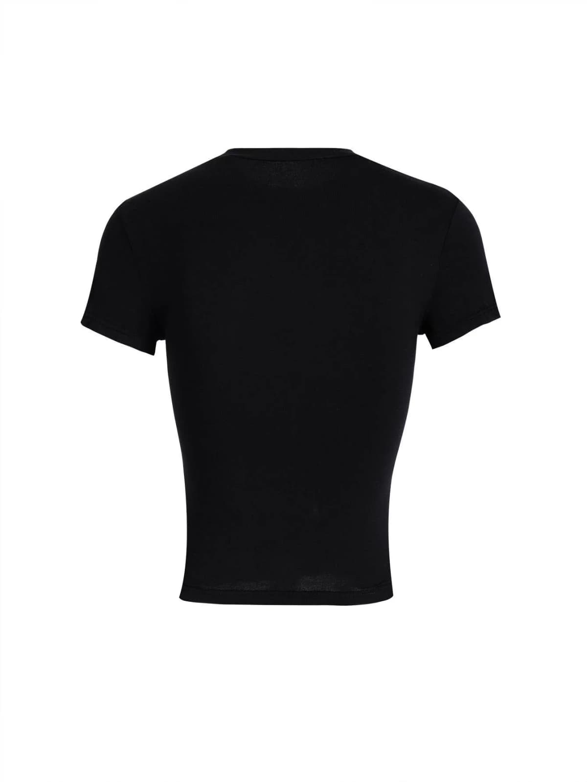 Y2k Style Solid Color Slim Fit TShirt (Black)