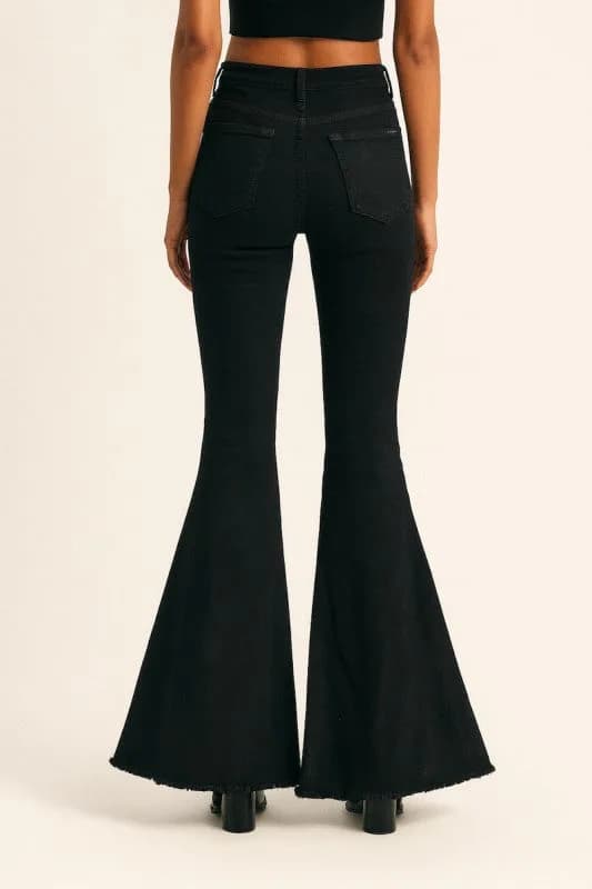 Wild West Studded Bell Bottom Black Red