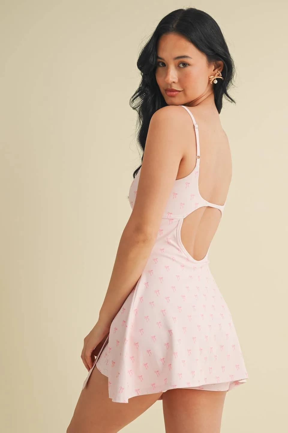 Bow Print A-Line Mini Dress by Kimberly C