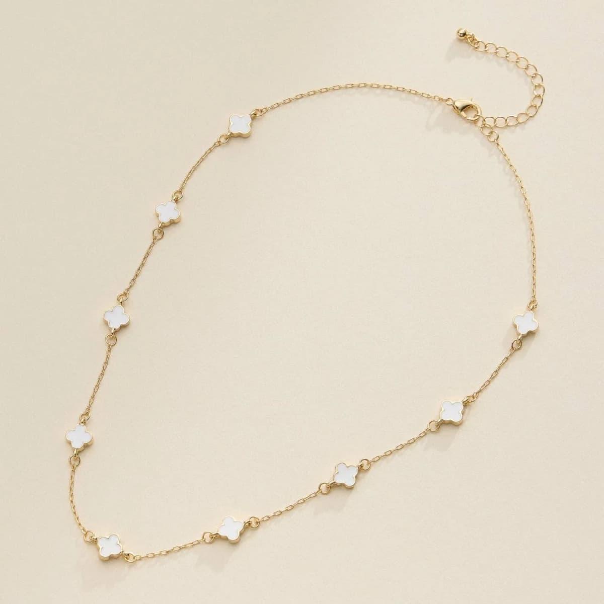 Gold Charm Necklace with Enamel Accents Elegant Minimalist Jewelry