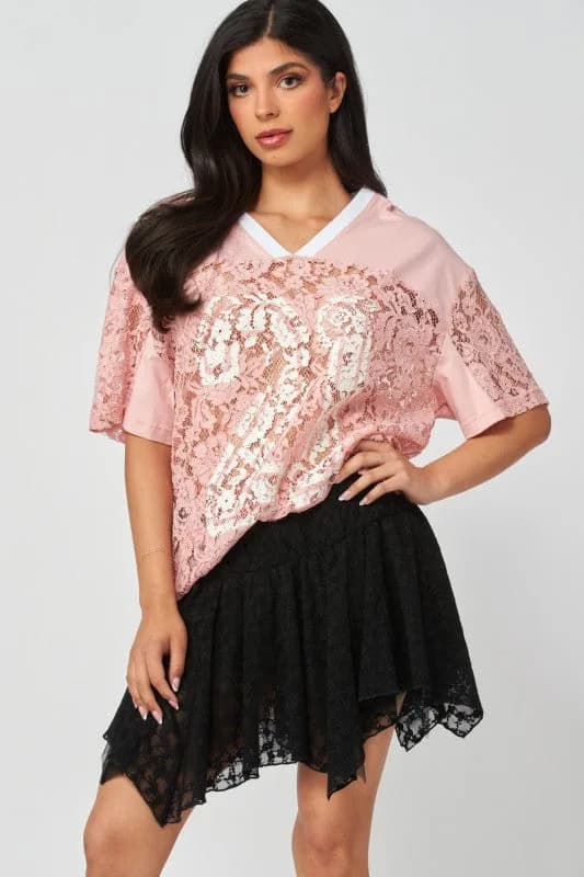 Pastel Lace Number 21 Mesh Jersey