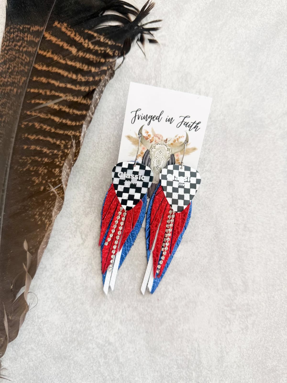 Checked Out Fringe | Red White and Blue