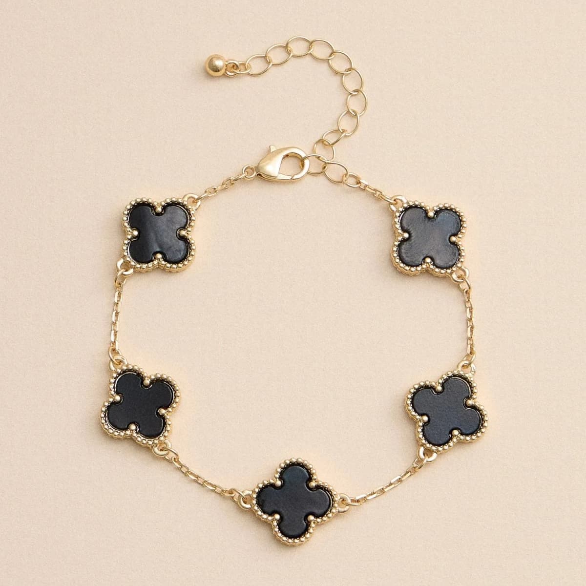 Colorful Shell Charm Bracelet with Gold Detailing: Blue/White