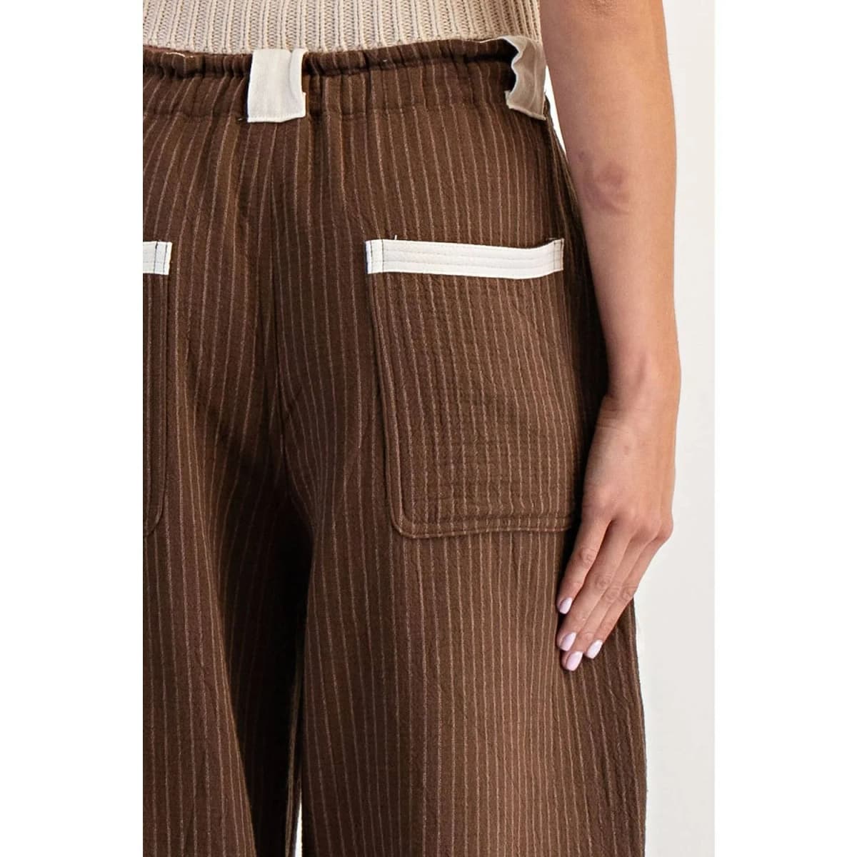 New* Striped Jogger Pants Chocolate
