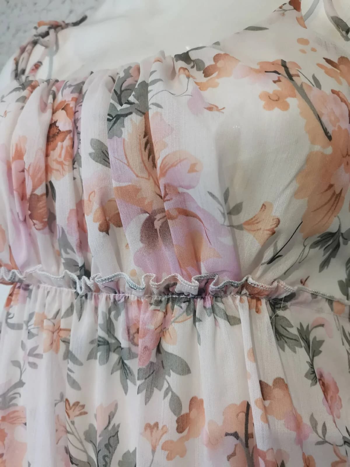 Floral Print Mini Chiffon Dress