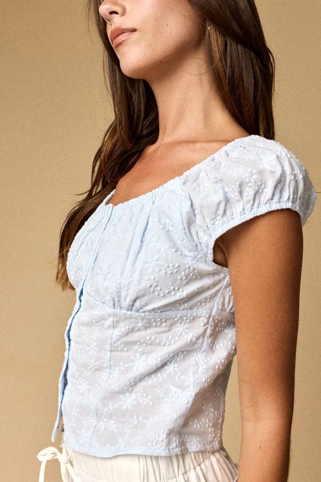 Papermoon Puff Sleeve Peasant Top