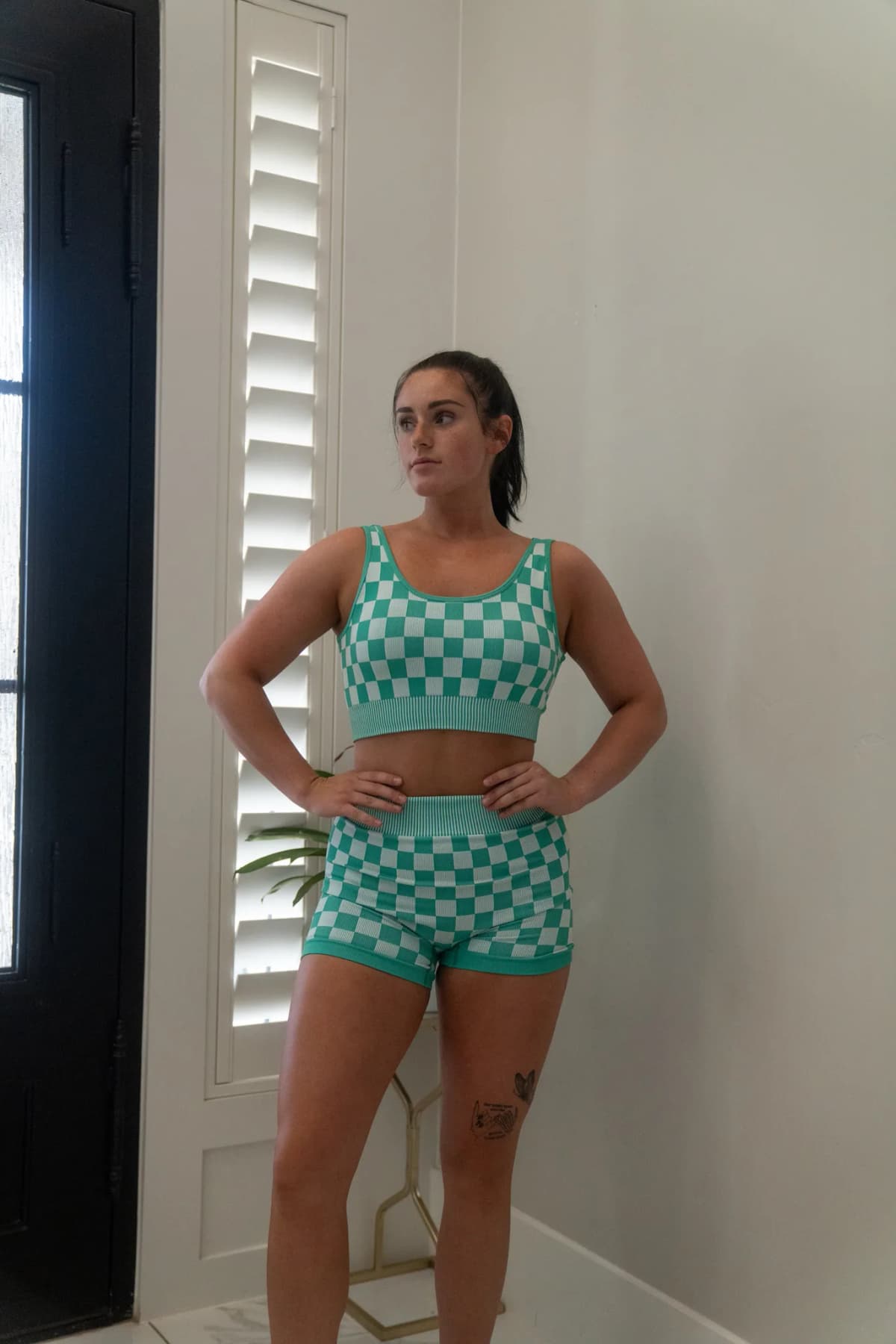 Checkmate Checkered Crop Two Piece Set by Kimberly C