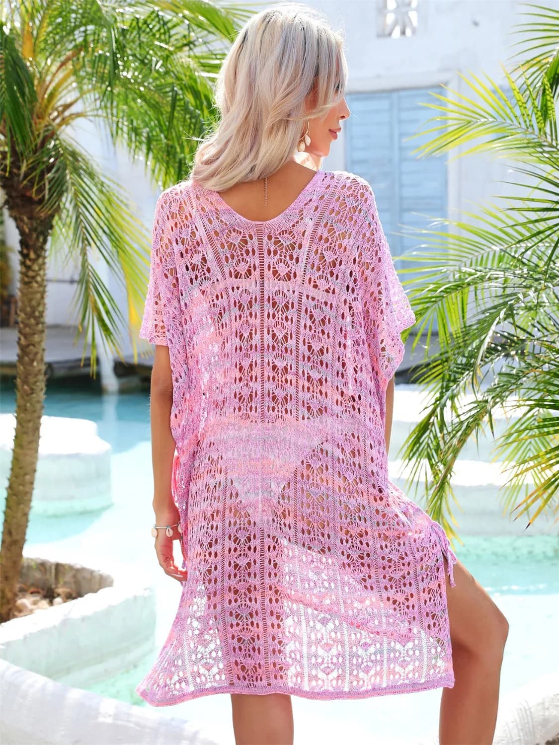 Angel Wings Slit Openwork VNeck Cover Up Multiple Colors