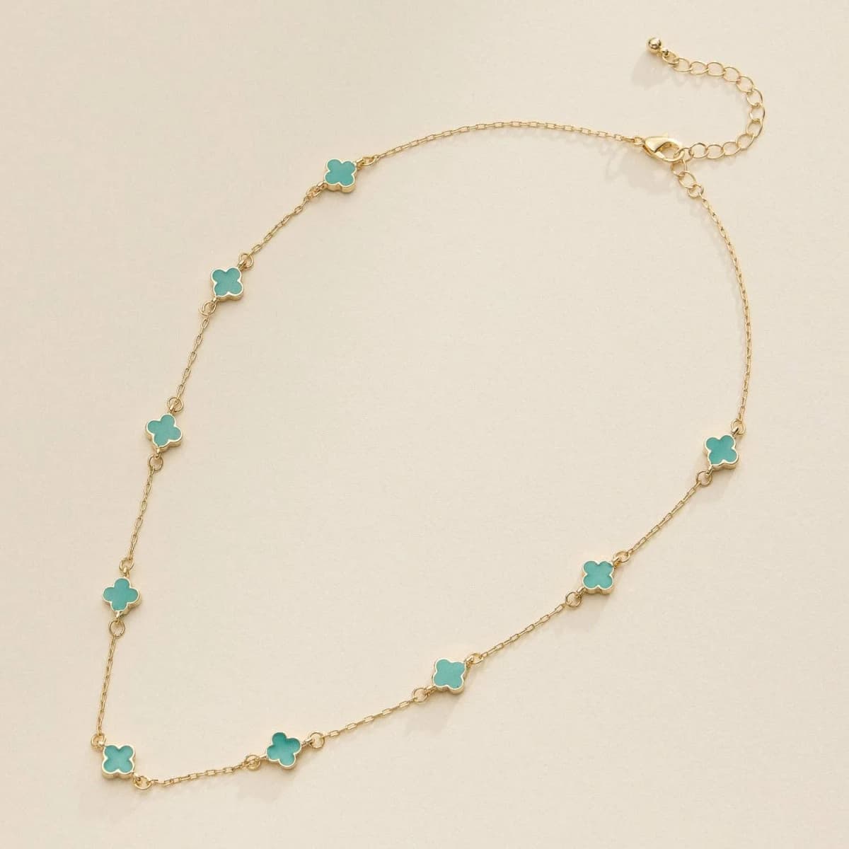 Gold Charm Necklace with Enamel Accents Elegant Minimalist Jewelry