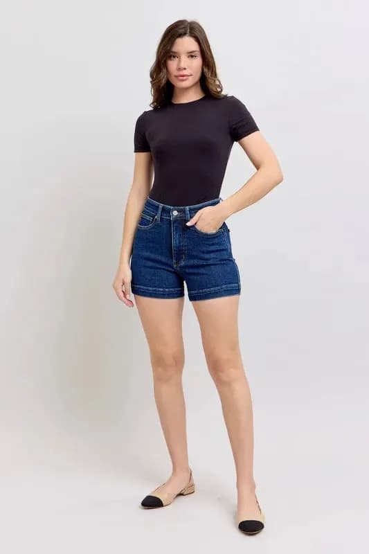 Judy Blue Full Size High Waist Tummy Control Denim Shorts Plus Size