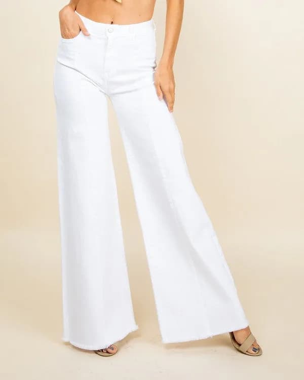 Western Wide Leg Denim Jeans by O2 Denim Multiple Colors