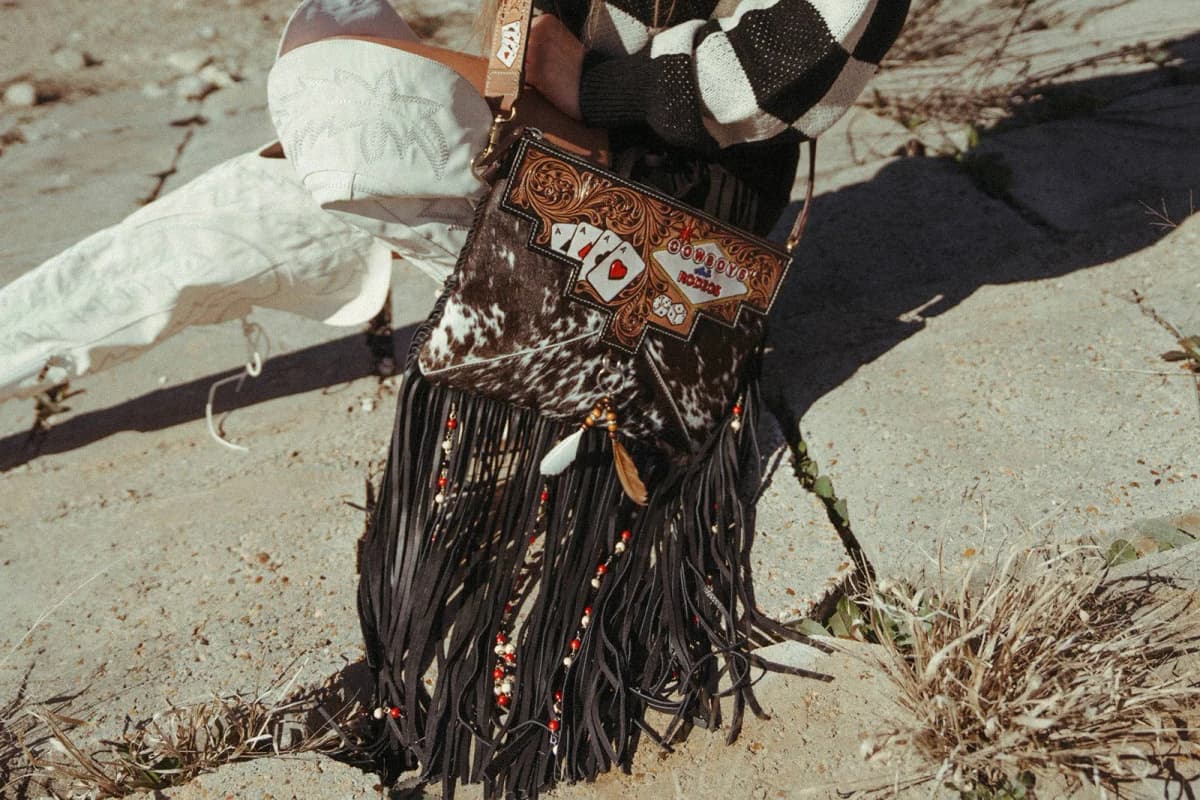 Cowboys And Rodeos Fringe Bag A Haute Southern Hyde by Beth Marie Exclusive